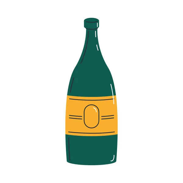 Champagne Flaska Firande Isolerad Ikon — Stock vektor