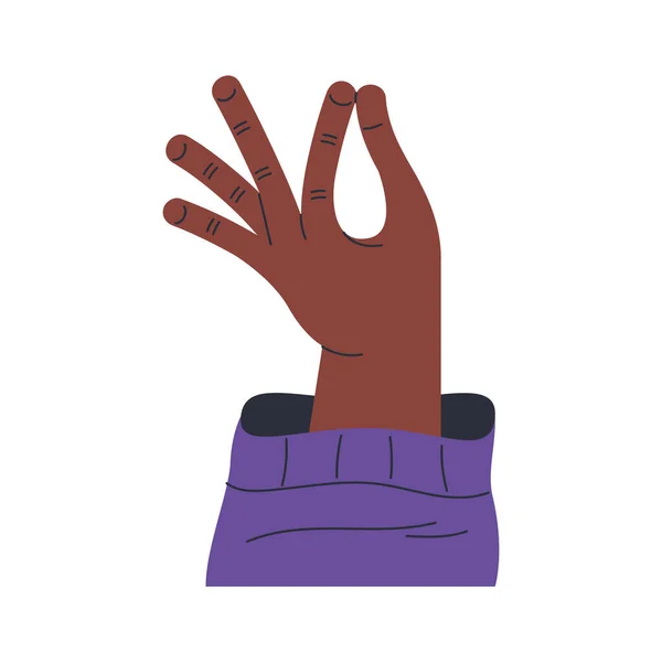 Afro Hand Human Position Icon — Stockvektor