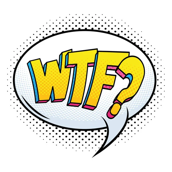 Wtf Pop Art Lettering Comic Style Poster — Stock Vector