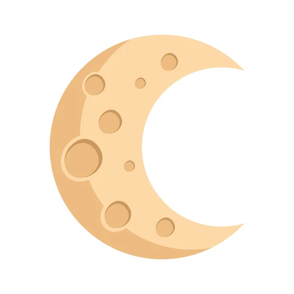 Ispace Croissant Lune Icône Isolé — Image vectorielle