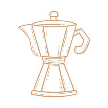 Çaydanlık mutfak aletleri karalama stili simgesi