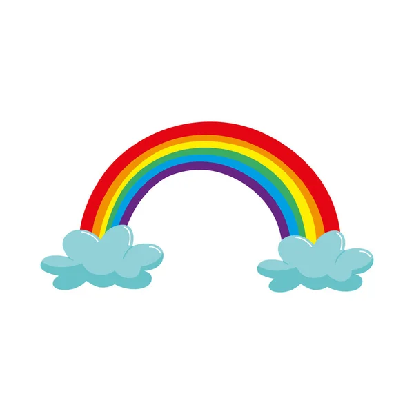 Regenboog Wolken Sprookjesachtige Icoon — Stockvector