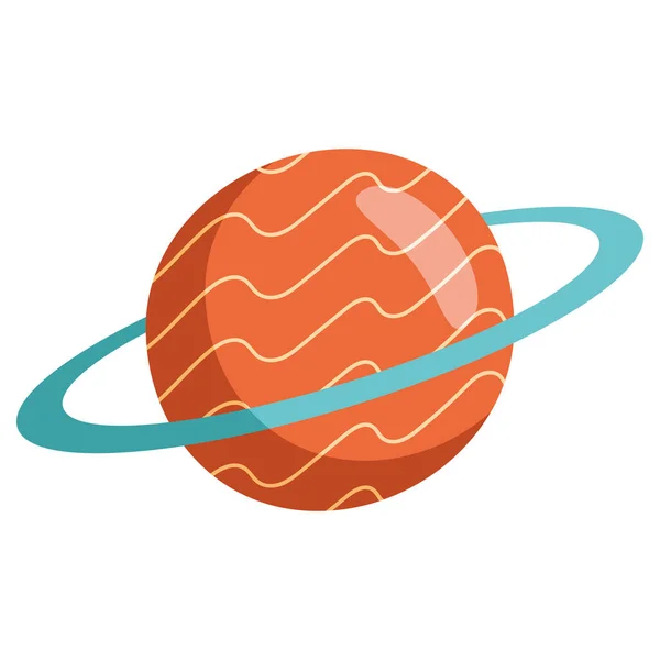 Saturn Space Outer Planet Icon — Stock Vector