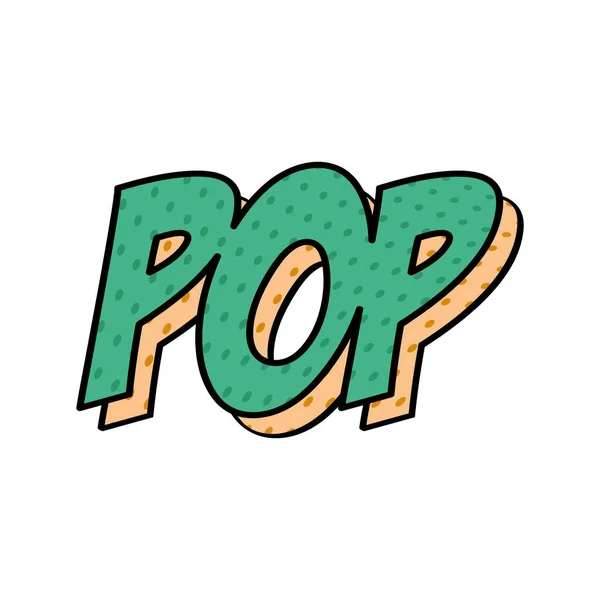 Pop Konst Grön Bokstäver Stil — Stock vektor