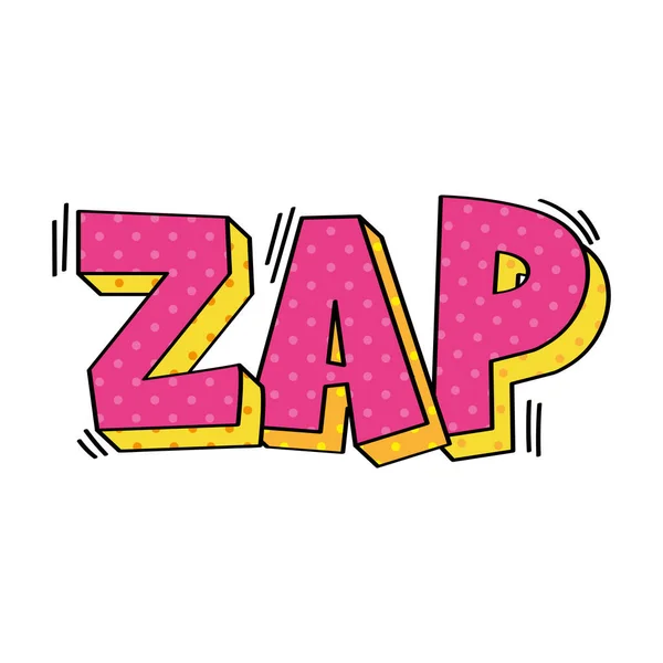 Styl Písmen Zap Pop Art — Stockový vektor