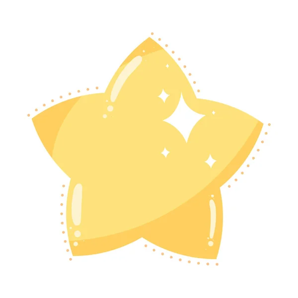 Golden Cute Star Isolated Icon — Stock Vector