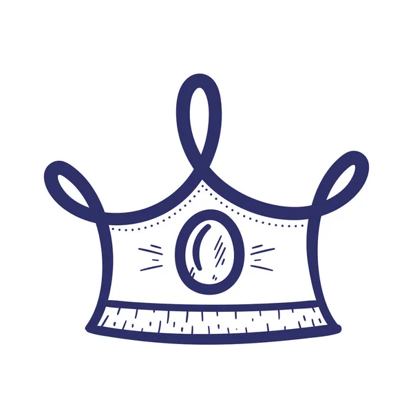 王冠の王族スケッチのアイコン — ストックベクタ