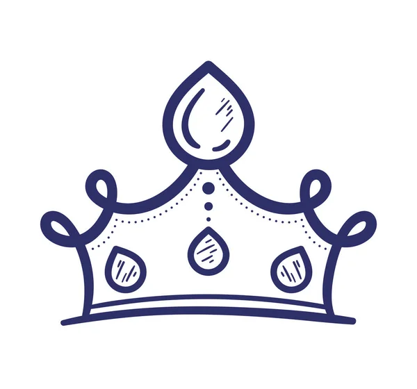 Koningin Kroon Royalty Schets Pictogram — Stockvector