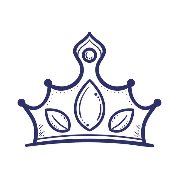 Príncipe Corona Realeza Bosquejo Icono — Vector de stock