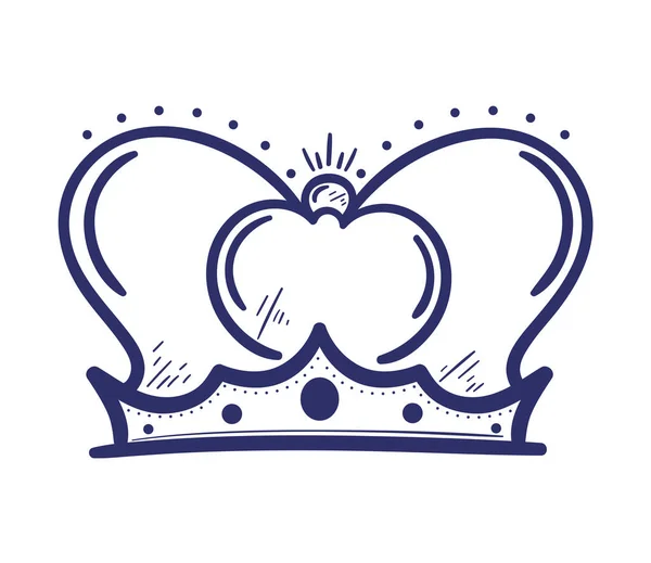 Monarch Crown Royalty Sketch Icon — Stock Vector