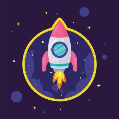 roket uzayı dış gece sahnesi