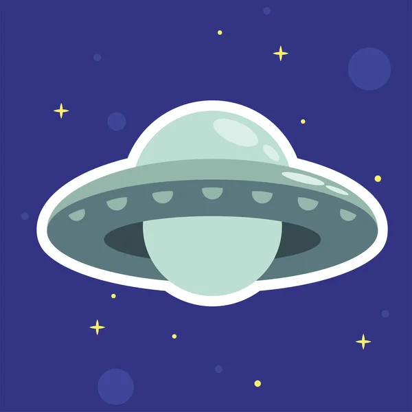 Ufo Που Φέρουν Στο Διάστημα Εξωτερικό Σκηνικό — Διανυσματικό Αρχείο