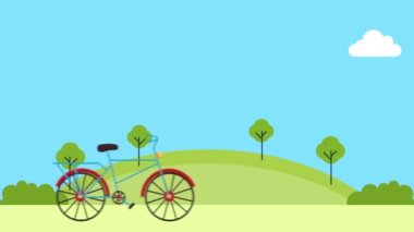 Balonlu bisiklet taşımacılığı sıcak, 4k video animasyonu