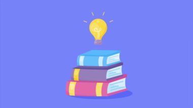 yığın metin kitapları kitaplığı animasyonu, 4k video animasyonu