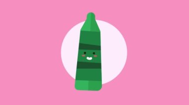 Pastel okul malzemeleri Kawaii karakter animasyonu, 4k video animasyonu