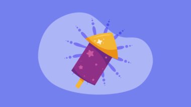 Patlayıcı roket gösterisi kutlama animasyonu, 4k video animasyonu