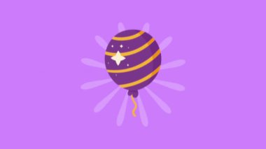 Balon helyum yüzen kutlama animasyonu, 4k video animasyonu