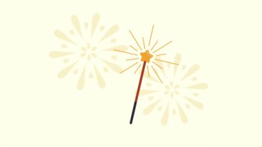 Altın havai fişekler sıçradı patlama animasyonu, 4k video animasyonu