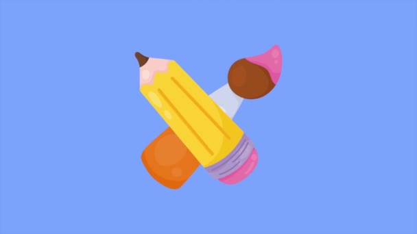 Pencil Graphite Supply Writing Animation Video Animated — стоковое видео