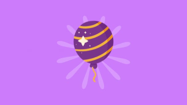Αερόστατο Ήλιο Κυμαινόμενο Animation Γιορτή Βίντεο Κινούμενα — Αρχείο Βίντεο