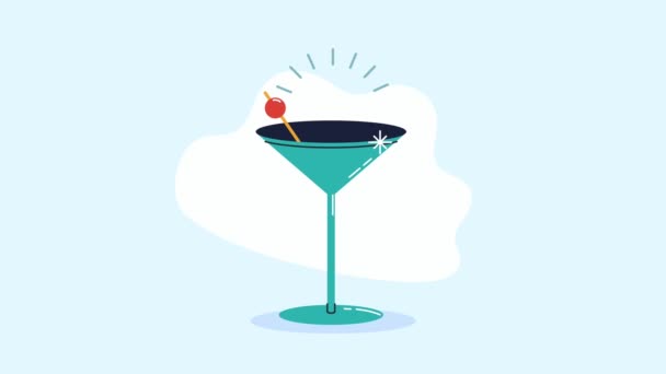 Happy Celebration Tropical Cocktail Animation Video Animated — Stock Video