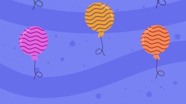 balonlar helyumlar yüzen kutlama animasyonu, 4k video animasyonu