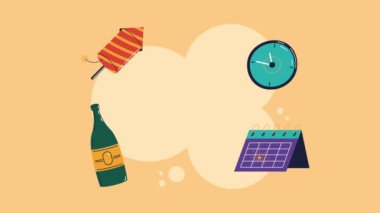 Mutlu kutlamalar set ekipmanı animasyonu, 4k video animasyonu