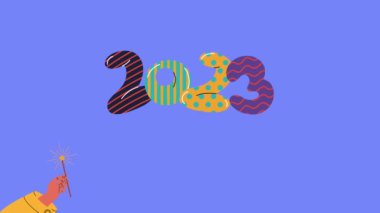 2023 mutlu yeni yıl animasyonu, 4k video animasyonu