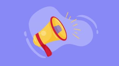 megafon cihazı ses teknolojisi animasyonu, 4k video animasyonu