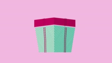 kırmızı ve mavi hediye kutusu animasyonu, 4k video animasyonu