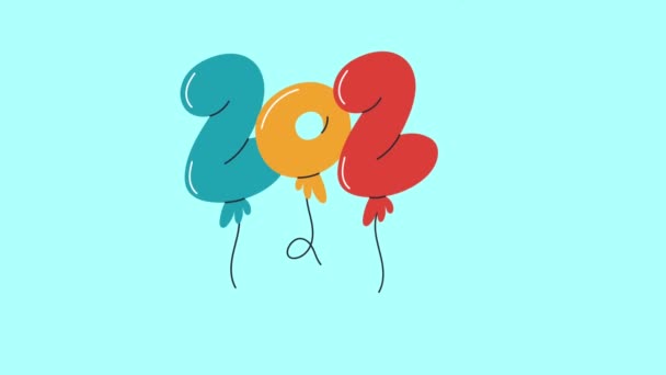 2023 Ευτυχισμένο Νέο Έτος Μπαλόνια Ήλιο Βίντεο Κινούμενα — Αρχείο Βίντεο