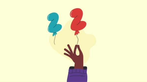 2023 Frohes Neues Jahr Ballons Helium Video Animiert — Stockvideo