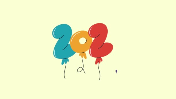2023 Feliz Ano Novo Balões Hélio Vídeo Animado — Vídeo de Stock