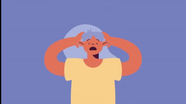 恐怖症攻撃4Kビデオアニメのストレス女性 — ストック動画