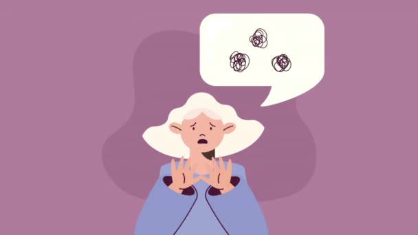 Femeie Bătrână Atac Anxietate Video Animat — Videoclip de stoc