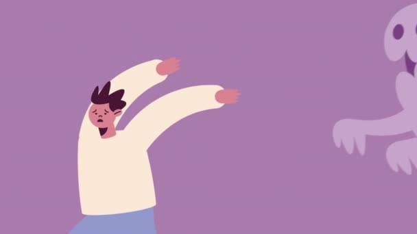 Pria Berjalan Dengan Serangan Fobia Animasi Video — Stok Video