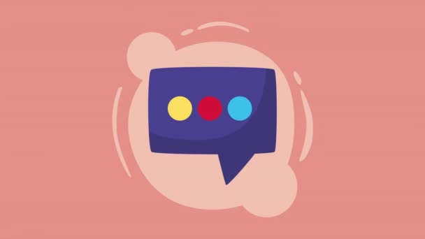 音声バブルメッセージ対話アニメーション4Kビデオアニメーション — ストック動画