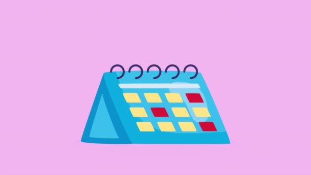 Kalendář Remider Datum Klasické Animace Video Animované — Stock video