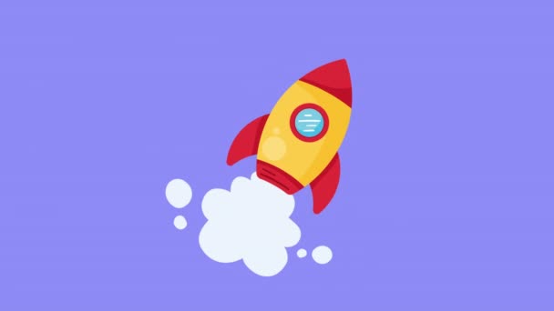 Rocket Start Launcher Animation Video Animated — Stok Video