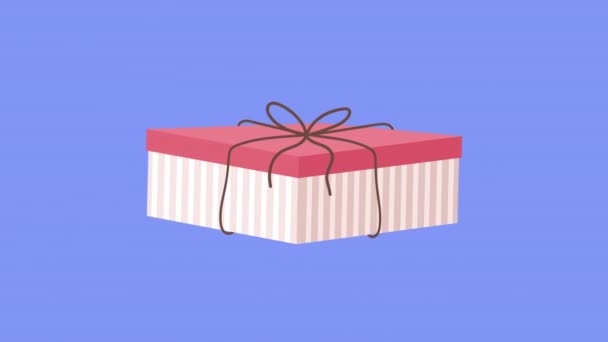 ピンクギフトボックスプレゼントアニメ4Kビデオアニメ — ストック動画