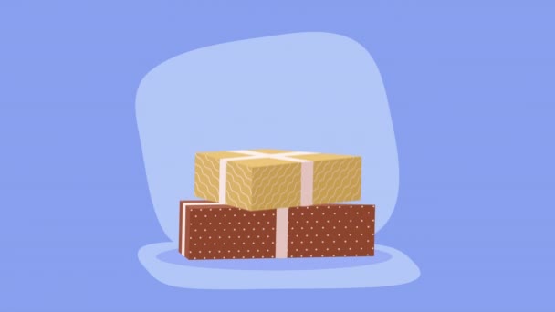 Pile Gifts Boxes Presents Animation Video Animated — Stock Video