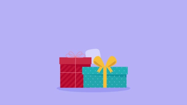 Two Gifts Boxes Presents Animation Video Animated — Stock Video