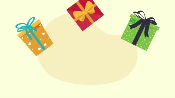 Gifts Boxes Presents Pattern Animation Video Animated — ストック動画