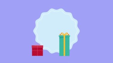 Dört hediye kutusu sunar animasyon, 4k video animasyonu