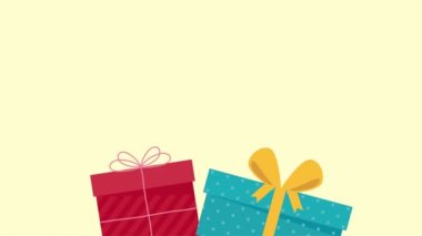 hediye kutuları sunar çerçeve animasyonu, 4k video animasyonu