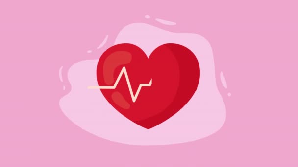 Corazón Cardio Con Animación Latidos Del Corazón Video Animado — Vídeo de stock