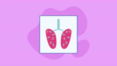 Akciğerlerin tıbbi rx animasyonu, 4k video animasyonu