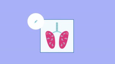 Akciğerlerin tıbbi rx animasyonu, 4k video animasyonu