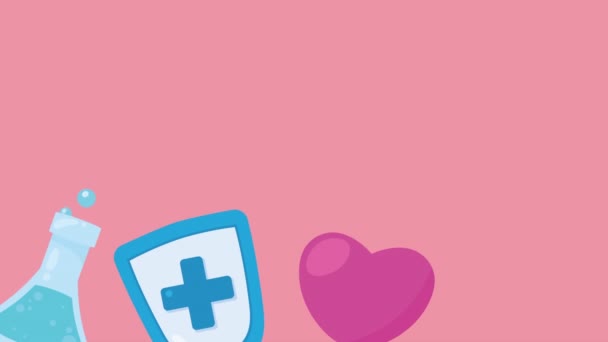 Escudo Com Cruz Animação Médica Vídeo Animado — Vídeo de Stock