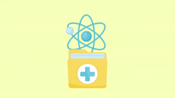 带有原子动画的医疗文件夹 4K视频动画 — 图库视频影像
